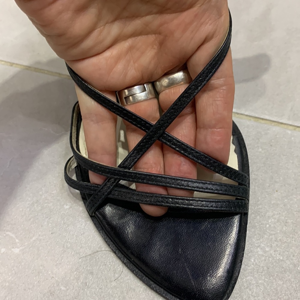 Made in 🇮🇹VTG 90’ ALDO 💯% Leather Bare Slingback Heels - Picture 14 of 15